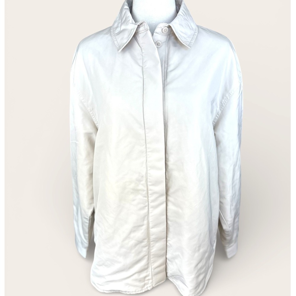Alo Yoga NWT SZ XS Explorer Button Down Bone White Oversized Shacket W5114R - Picture 5 of 16